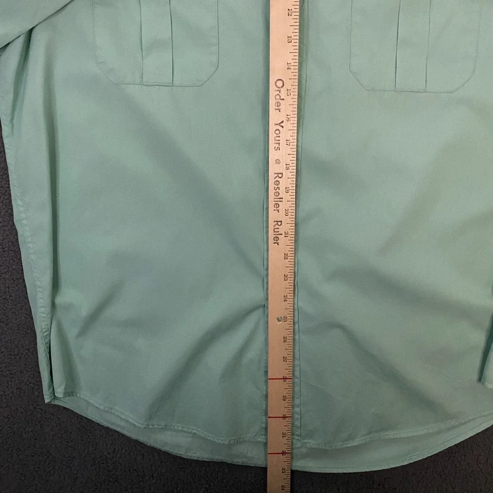 Polo Ralph Lauren Shirt Mens XL Mint Green Beach Twill Double Flap Pocket Naval